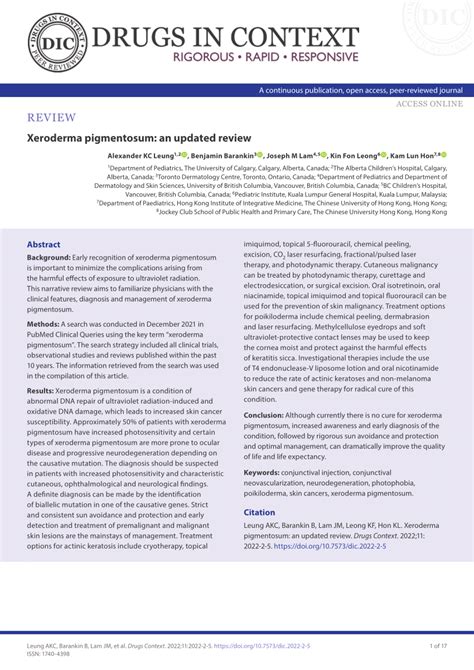 (PDF) Xeroderma pigmentosum: an updated review