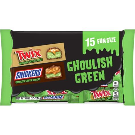 Snickers & Twix Ghoulish Green Milk Chocolate Halloween Candy Variety ...