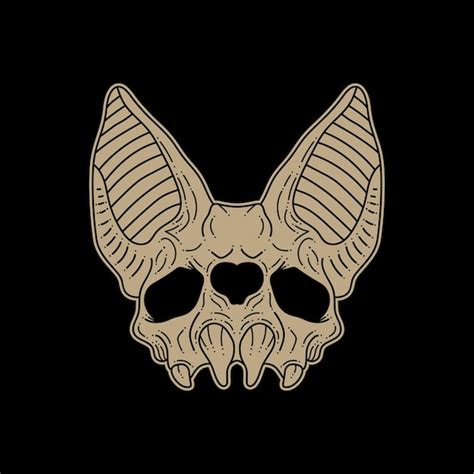 Premium Vector | Vampire bat skull drawing illustration