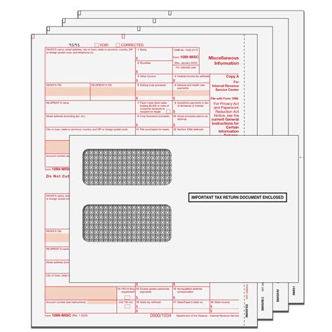 2023 1099-MISC Tax Forms with Envelopes and 1096 Transmittal Forms | 4 ...