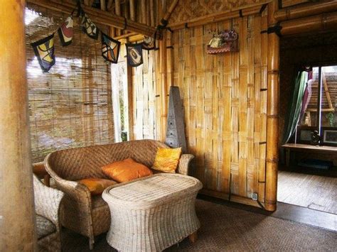 bamboo house interior design walls screen furniture | Bamboo house ...