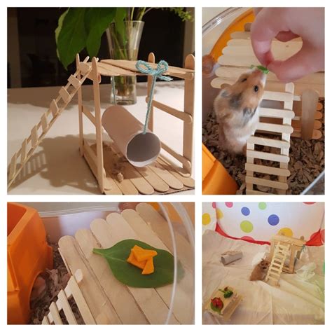 A diy popsicle stick playground and swing set for your hamster's ...