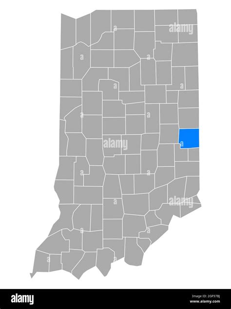 Map of Wayne in Indiana Stock Photo - Alamy