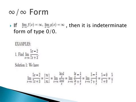 Indeterminate Forms and L' Hospital Rule | PPT