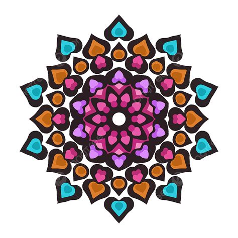 Mandala Art Clipart Vector, Colorful Mandala Art With Floral Motifs ...