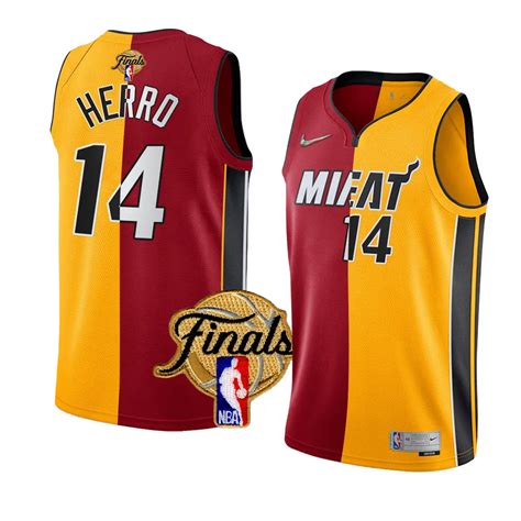 Tyler Herro 2023 Eastern Conference Champions Miami Heat #14 Red Yellow ...