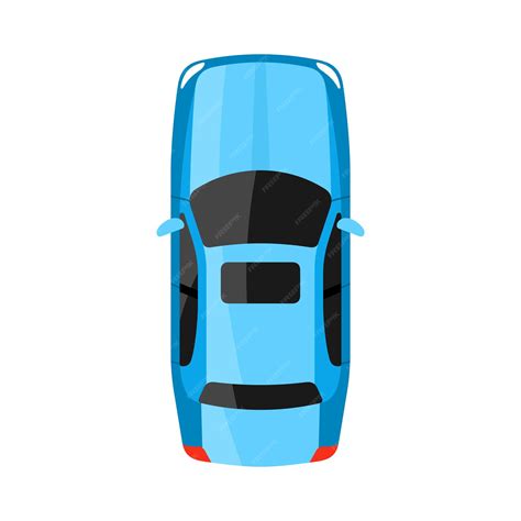 Premium Vector | Blue car top view vector illustration sedan car ...