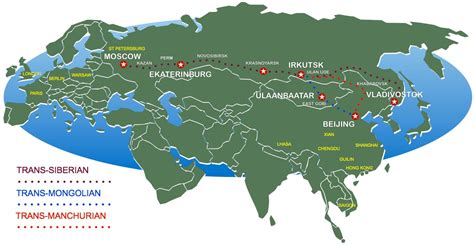 Moscow to vladivostok train route map - Map of Moscow to vladivostok ...