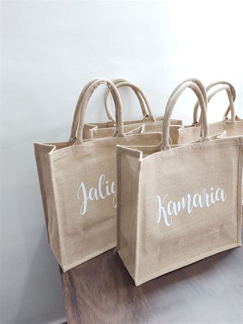 Personalised Jute Bag Personalized Jute Tote With Name - Etsy