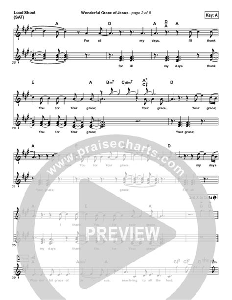 Wonderful Grace Of Jesus Sheet Music PDF (Tommy Walker) - PraiseCharts