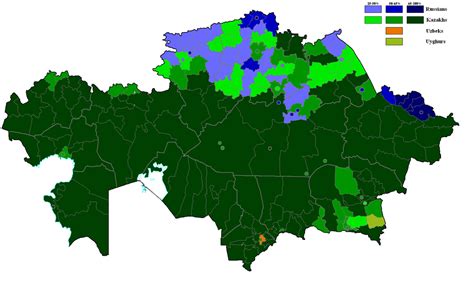 Ethnic map of Kazakhstan in 2010 [1622 × 1028]. : MapPorn