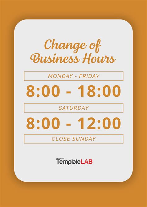 22 Printable Business Hours Templates (Word, PowerPoint, PDF)