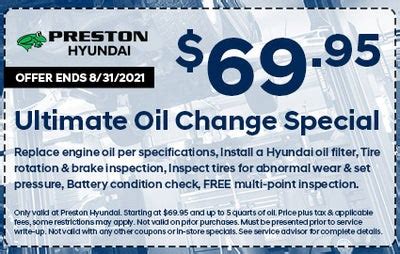 Hyundai Service & Parts Specials | Preston Hyundai