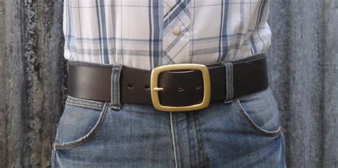 2 Inch Wide Men's Leather Belt 120g Solid Brass - Etsy Australia