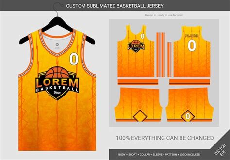 Modello uniforme astratto di jersey di basket arancione e nero ...