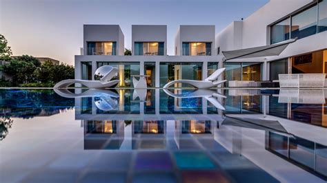 Luxuriöse moderne Villa mit Pool HD Desktop Wallpaper: Widescreen: High ...