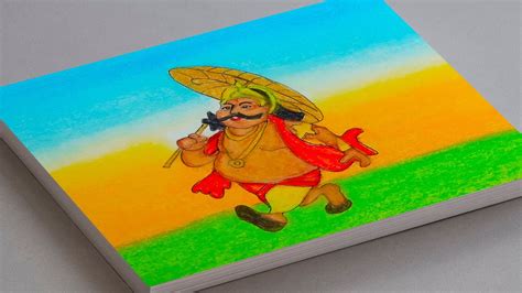 ONAM DRAWING EASY | HOW TO DRAW MAVELI MAHABALI | ONAM FESTIVAL ...