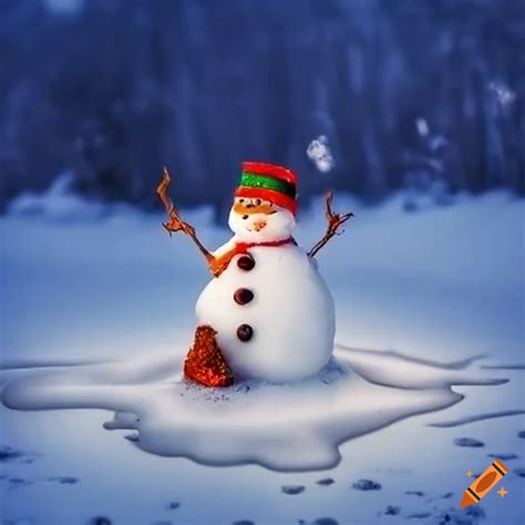 Melting snowman on Craiyon