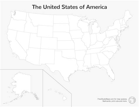 Map Of United States Without State Names Printable