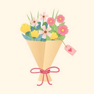 Premium Vector | Flower bouquet with cute spring flowers Vector ...