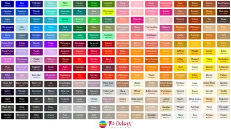 List Of Colors 1000 Colors With Names Hex Rgb Cmyk – NBKomputer