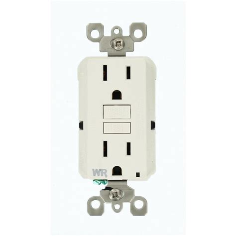 Leviton 15 Amp SmartlockPro Weather Resistant GFCI Outlet, White-GFWR1 ...