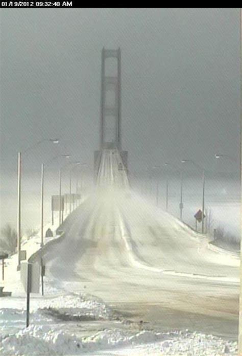 Mackinac Bridge iced over. | Winter | Pinterest