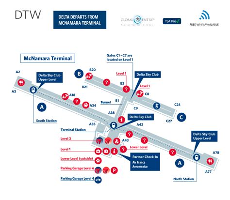 デトロイト空港マップ | Detroit airport, Detroit map, Detroit