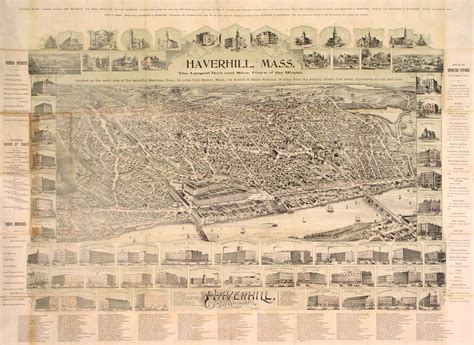 A fascinating view of Haverhill, Massachusetts - Rare & Antique Maps