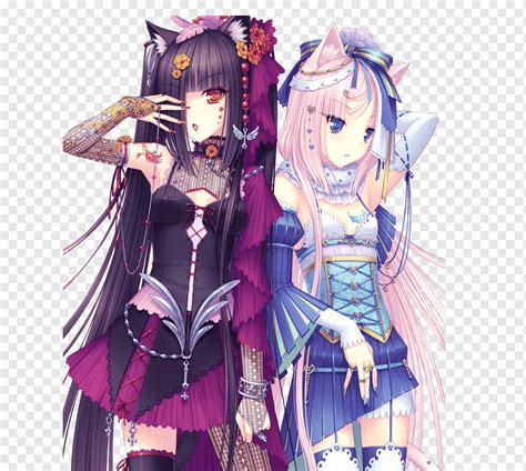 Nekopara Catgirl Anime Neko Works, Cat, purple, cg Artwork, animals png ...