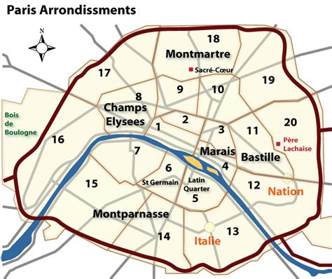 Paris Arrondissements Map | Wandering France