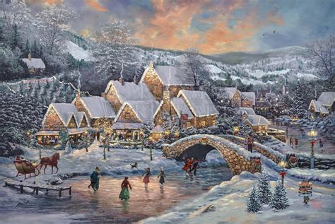 Christmas in Lamplight Village by Thomas Kinkade Studios – CV Art and Frame