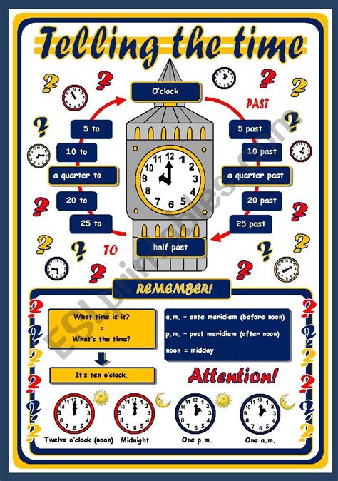 Telling Time Printable Poster | Images and Photos finder