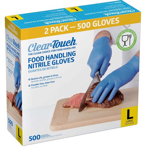 usa-angel. Clear Touch Food Handling Nitrile Gloves 500 ct Large