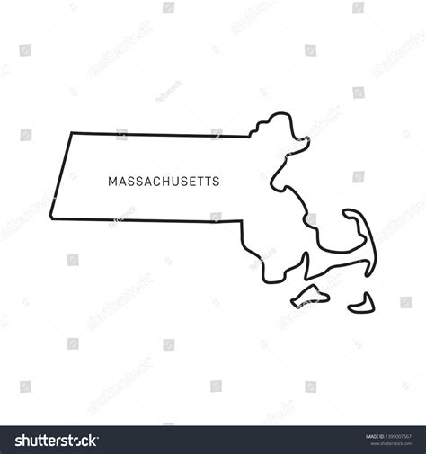 Massachusetts Map Outline Vector Design Template Stock Vector (Royalty ...