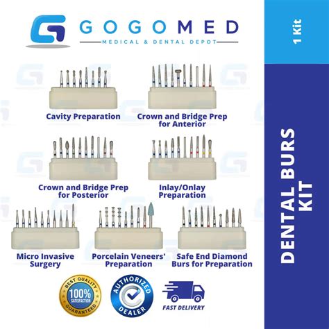 Crown & Bridge Preparation for Anterior Burs - 1 Set – Gogomed Supplies