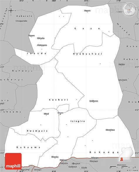 Gray Simple Map of Mbarara