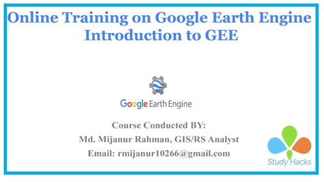 Online Training on Google Earth Engine for Beginners || Introduction to ...