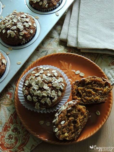 Pumpkin Spice Oatmeal Muffins - Cozy Country Living