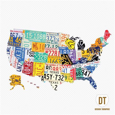 License plate map sticker License Plate Art, Wall Decals, Wall Art, Usa ...