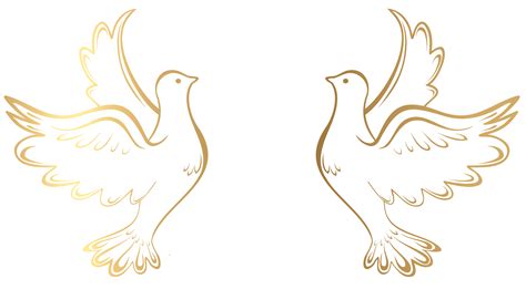 Gold Doves Decoration Transparent PNG Clip Art Image | Gallery ...