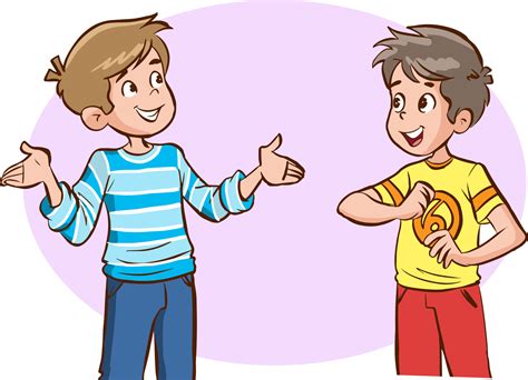 Two Kids Talking Cartoon Character vector illustration 17309576 Vector ...