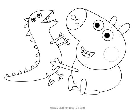 Peppa Pig George Coloring Page for Kids - Free Peppa Pig Printable ...