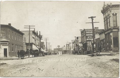 CEN Howard City MI 1908 Downtown Horse Buggys Wagons Dirt … | Flickr