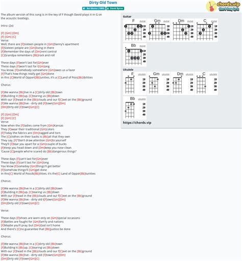 Chord: Dirty Old Town - tab, song lyric, sheet, guitar, ukulele ...