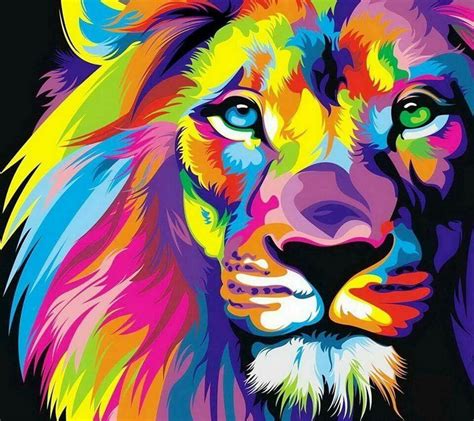 Be Fearless: Colorful Lion Art