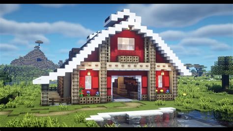 Minecraft Building A Red Barn Timelapse - YouTube