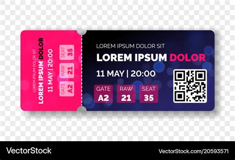 Ticket template modern trendy design Royalty Free Vector