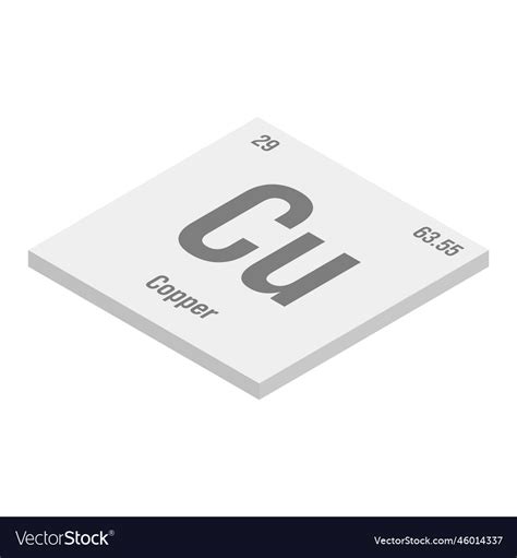 Copper cu periodic table element Royalty Free Vector Image