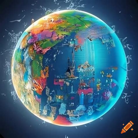 Poster depicting globalization on Craiyon